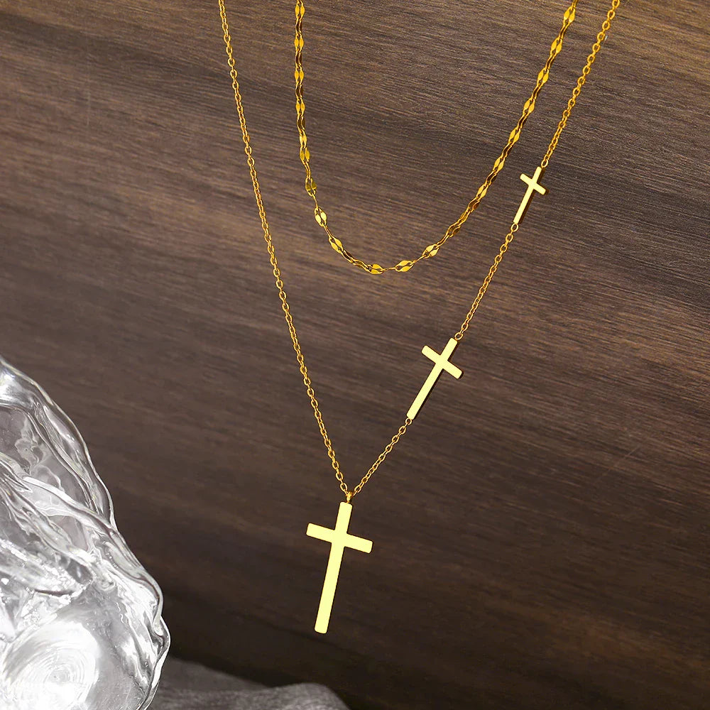 Złoto 18K pozłacana choker-naszyjnik z 3 Kruizen