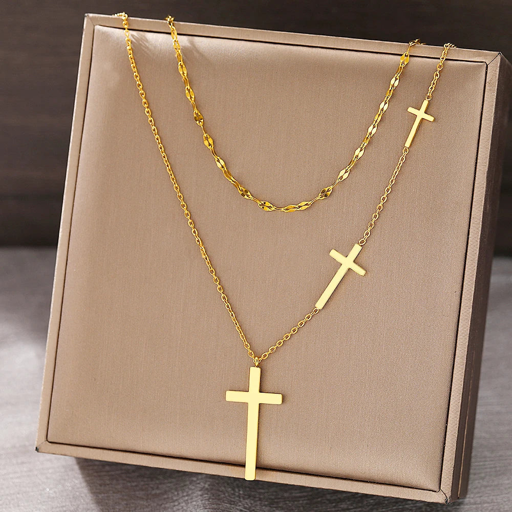 Złoto 18K pozłacana choker-naszyjnik z 3 Kruizen