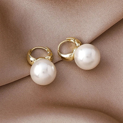 Złoto 18K pozłacana elegancka perła kolczyki