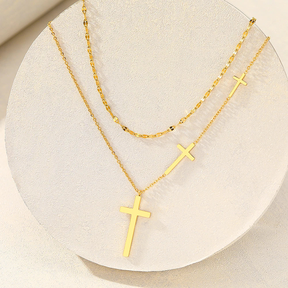 Złoto 18K pozłacana choker-naszyjnik z 3 Kruizen