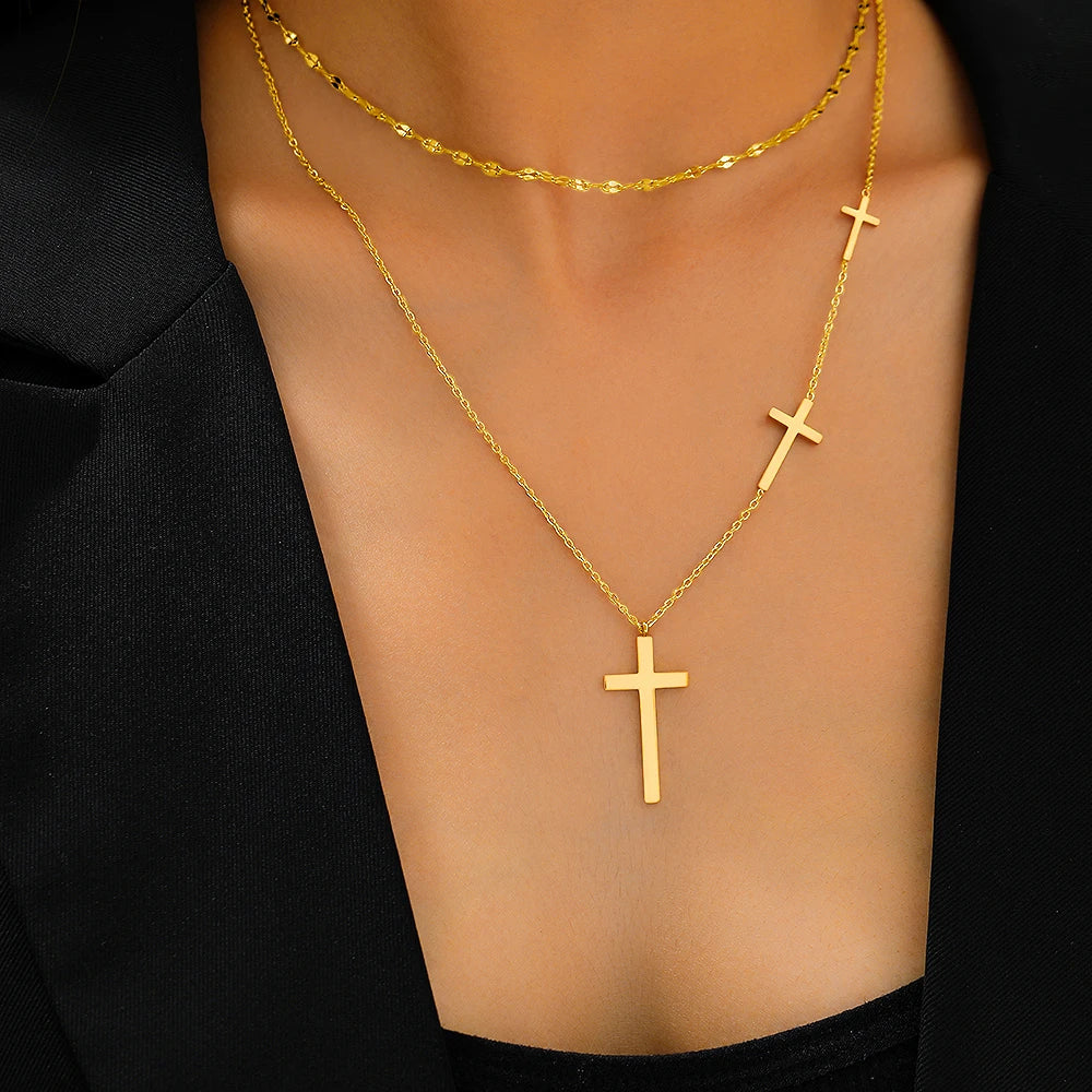 Złoto 18K pozłacana choker-naszyjnik z 3 Kruizen