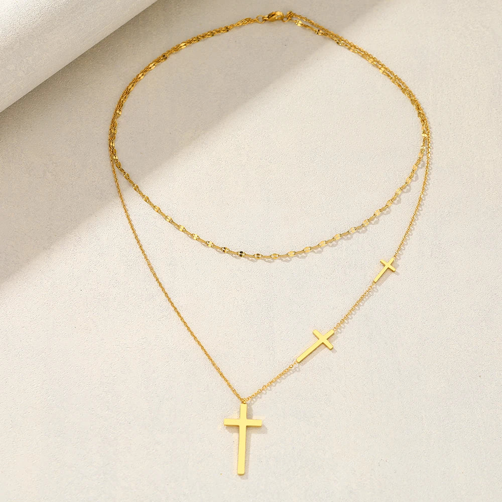 Złoto 18K pozłacana choker-naszyjnik z 3 Kruizen