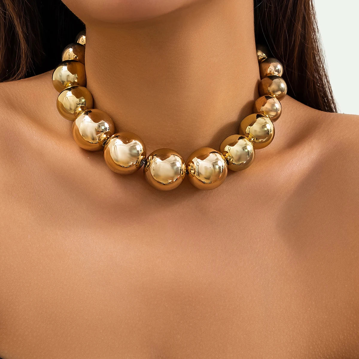 Złoto 18K pozłacana w kształcie perły choker-naszyjnik