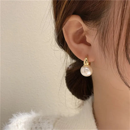 Złoto 18K pozłacana elegancka perła kolczyki