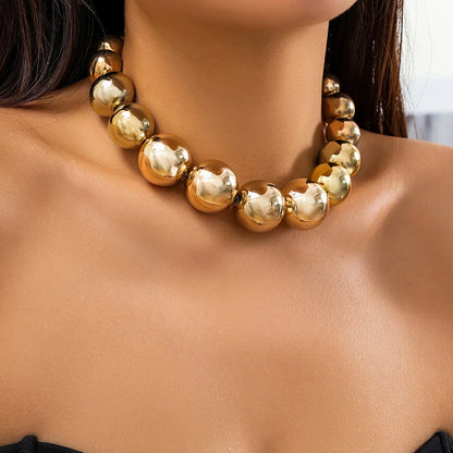 Złoto 18K pozłacana w kształcie perły choker-naszyjnik